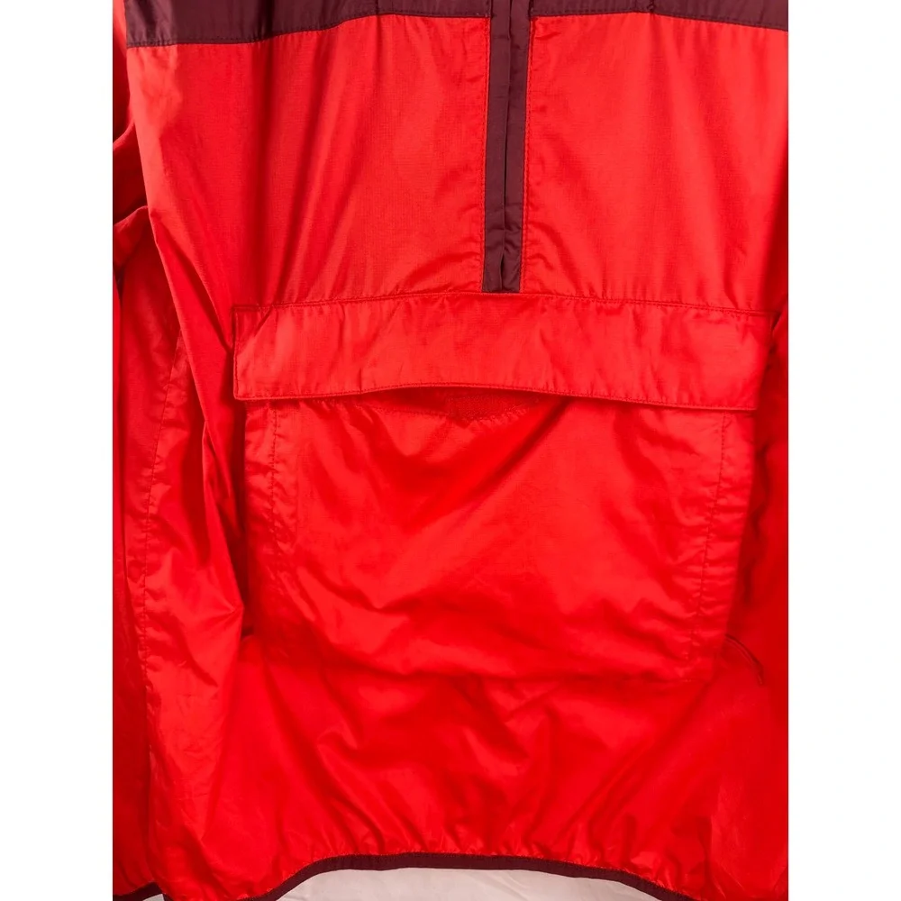 The North Face Fanorak Mens Small Red Burgundy Windbreaker‎ Jacket Quarter Zip